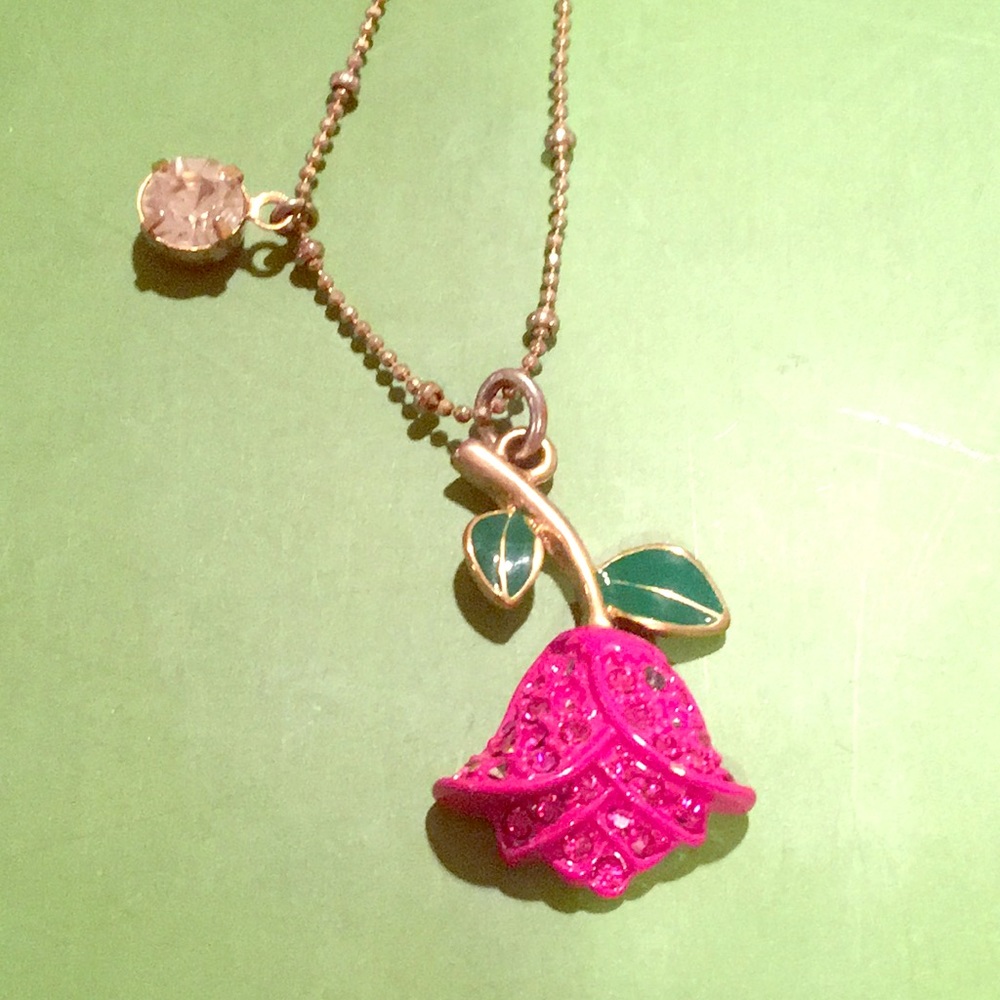 Betsy Johnson rose necklace